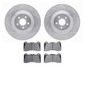 Dynamic Friction Co 7302-54235, Rotors-Drilled and Slotted-Silver with 3000 Series Ceramic Brake Pads, Zinc Coated 7302-54235